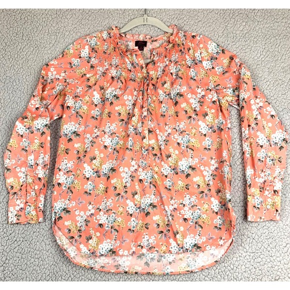 J.CREW Tops - J.Crew Liberty‎ Fabric Women's Size 2 Floral Long Sleeve Blouse Pink Cotton